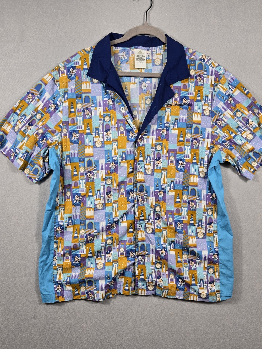 Walt Disney World 50th Anniversary Mickey Mouse Print Camp Shirt